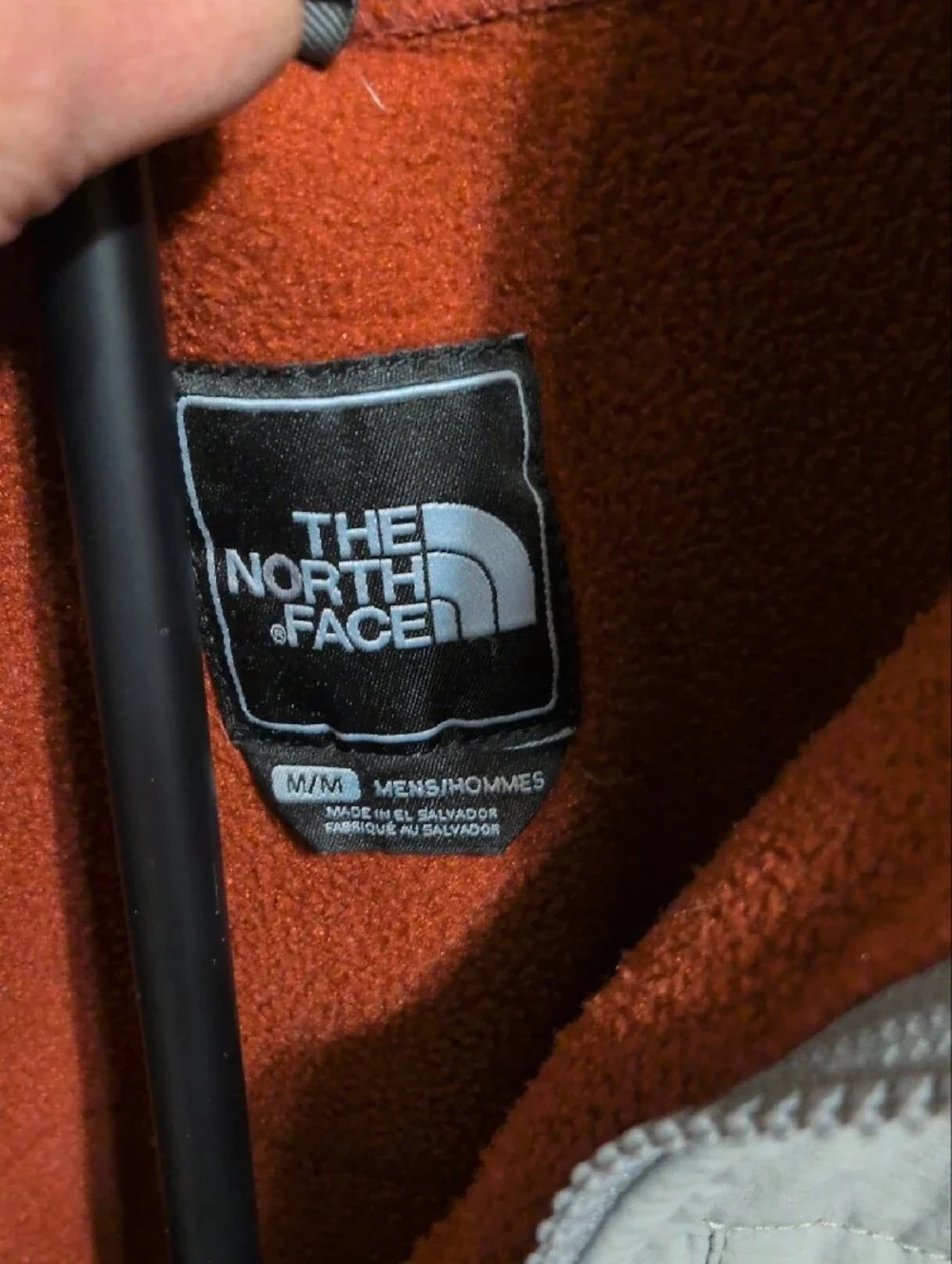 The North Face Men's Two-Tone Rust and Light Gray Fleece Jacket